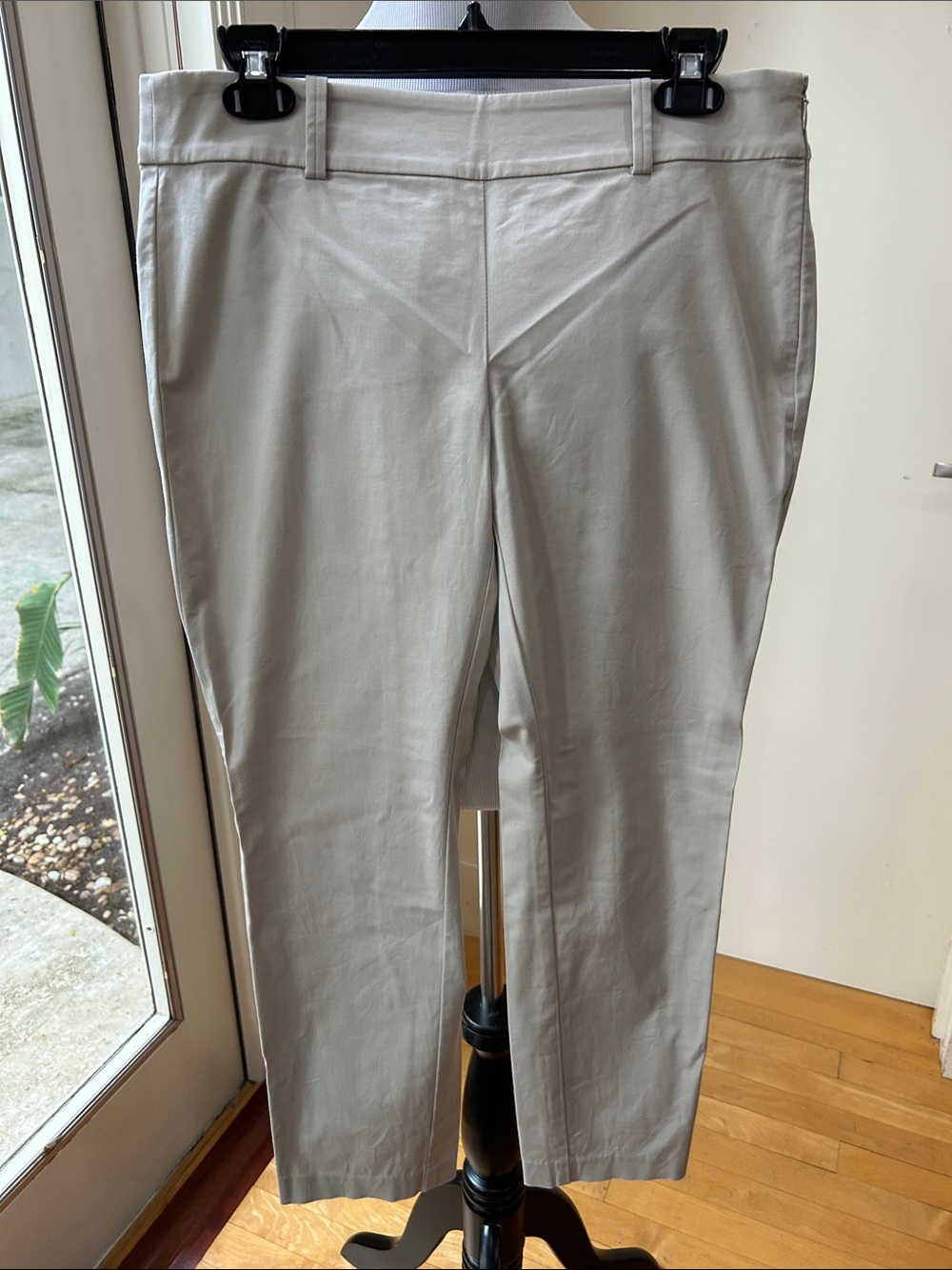 Ann Taylor Women's Slim Straight Dress Pants in Light Beige